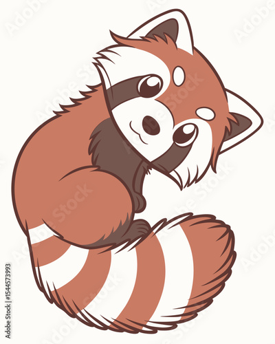cartoon cute red panda 