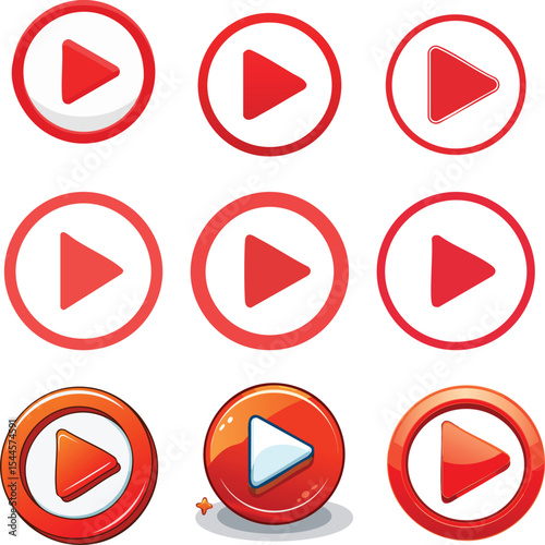Modern Play Button Arrow Icon.