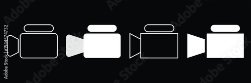 Video camera icon Vector logo set flat