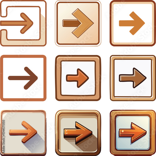 Square Outline Right Arrow.