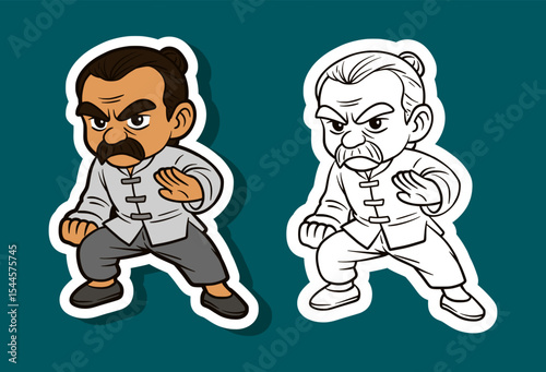 Kung Fu Fighter Cartoon Character