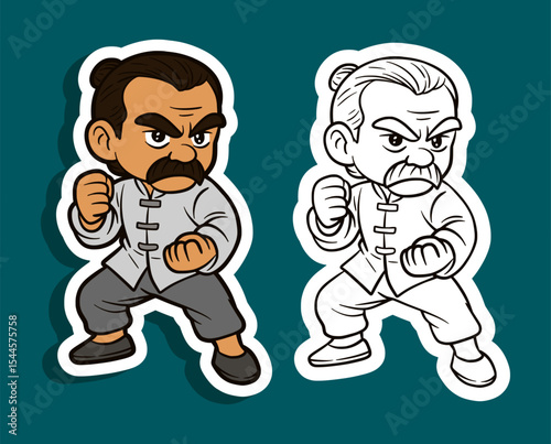 Kung Fu Fighter Cartoon Character