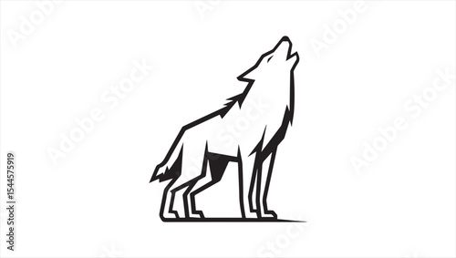 black and white vector illustration of a wolf