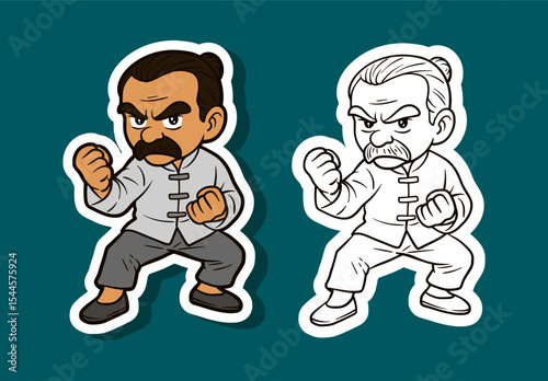 Kung Fu Fighter Cartoon Character