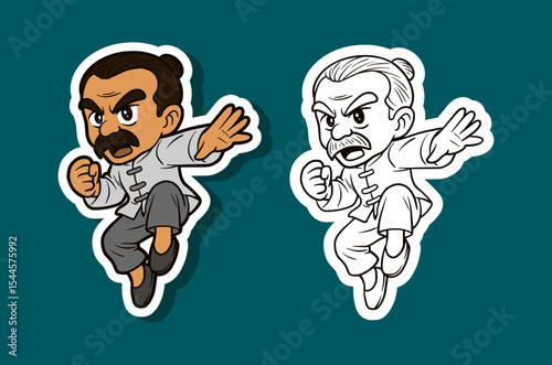 Kung Fu Fighter Cartoon Character