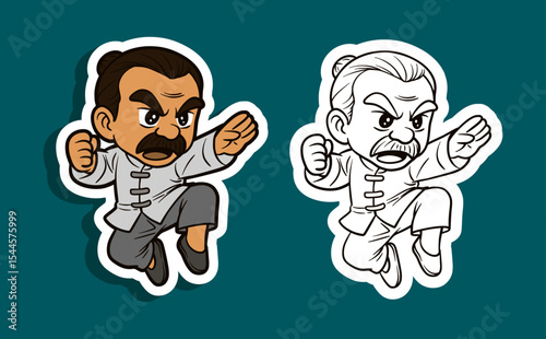 Kung Fu Fighter Cartoon Character