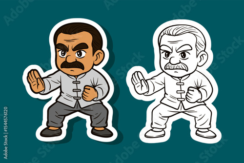 Kung Fu Fighter Cartoon Character