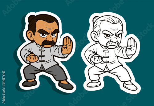 Kung Fu Fighter Cartoon Character