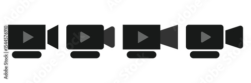 Video icon set. video camera icon vector.