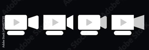 Video camera icon vector recording icon film cinema symbol