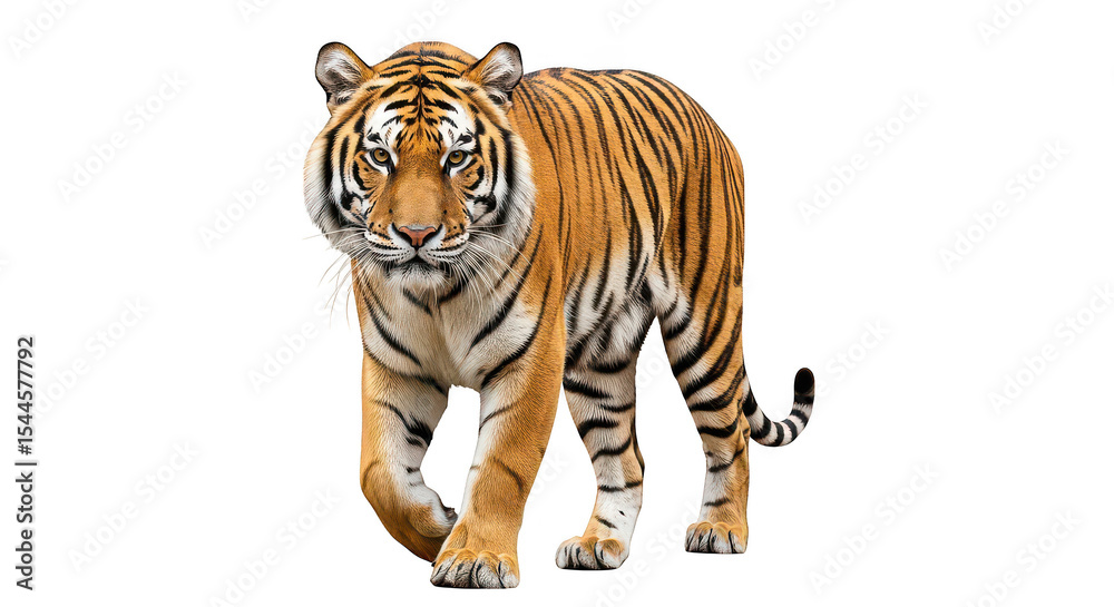 Fototapeta premium Majestic Tiger Walking Black Background