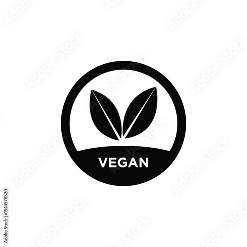 Vegan Black Icon Vector