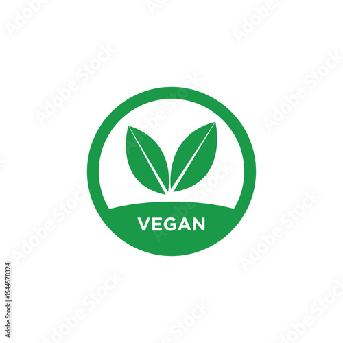 Vegan Green Icon Vector.