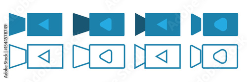 Video camera icon vector recording icon film cinema symbol