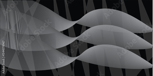 Abstract Black and White Wavy Lines Background
