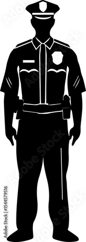 Flat Vector Illustration of Police Officer Icon