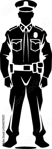 Flat Vector Illustration of Police Officer Icon