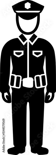 Flat Vector Illustration of Police Officer Icon