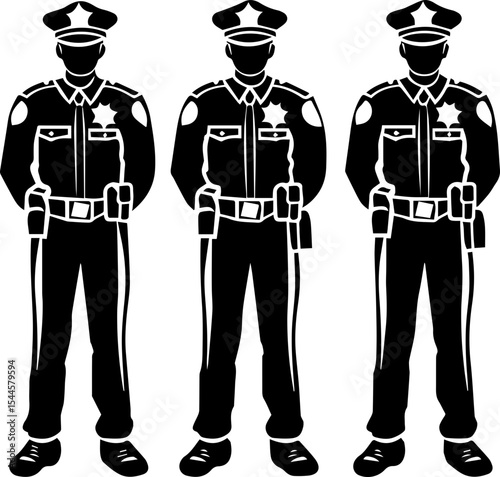 Flat Vector Illustration of Police Officer Icon