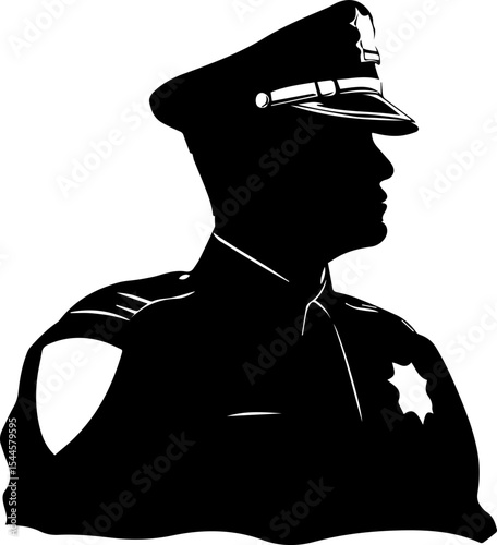 Flat Vector Illustration of Police Officer Icon