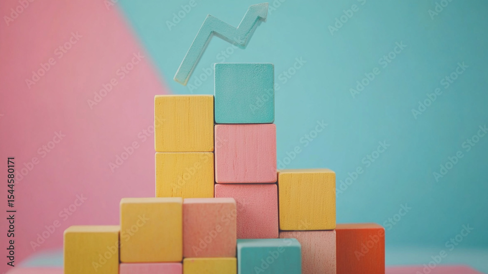 Obraz premium 3d render of a graph on a yellow background