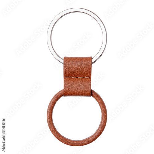 Isolated Leather Keychain with Transparent Background for Commercial Use