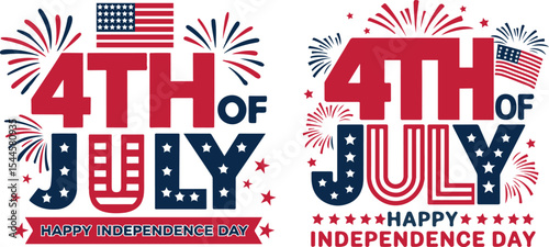 Happy American 4th of July Independence Day Typography t shirt design, United States July holiday celebration. Vector illustration.