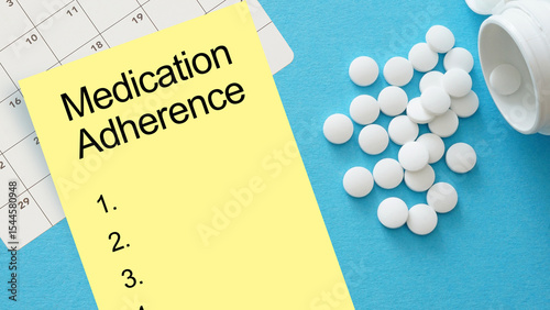 Photos Medication Adherence is shown using the text as medical concept