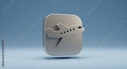 Airplane Icon on Square