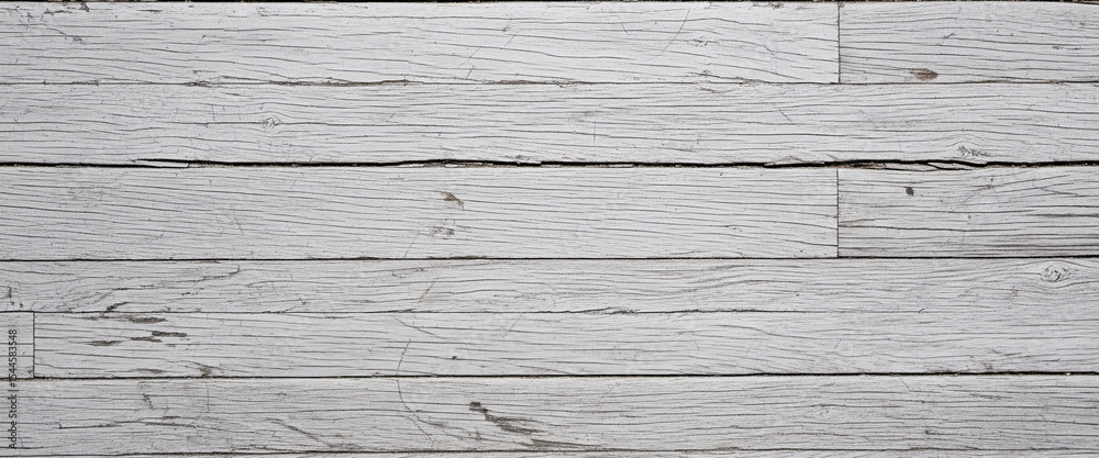 Obraz premium Brightened by sunlight, the pale wood background shows scattered wear, warped joints, and fine horizontal grain structure.