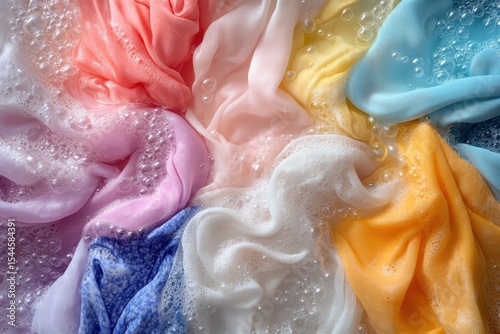 clothes soaked and swirling in bubbles