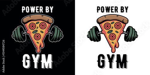 Gym Pizza with Barbell Fitness Design