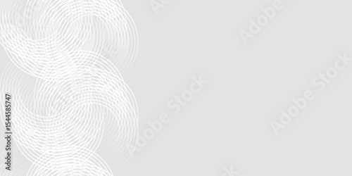 Abstract white glowing geometric lines on gray background. Modern shiny blue circle lines pattern. Futuristic technology concept art modren nice