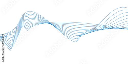 Simple vector abstract background with dynamic blue waves.