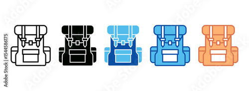Backpack Icon Set Multiple Style Collection