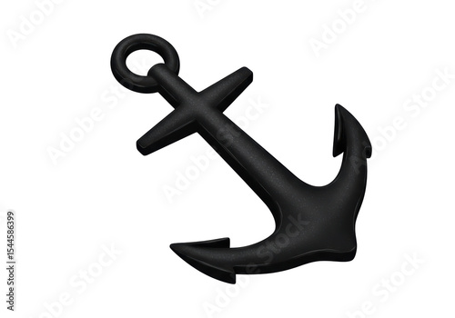 Isolated Dark Gray Nautical Anchor