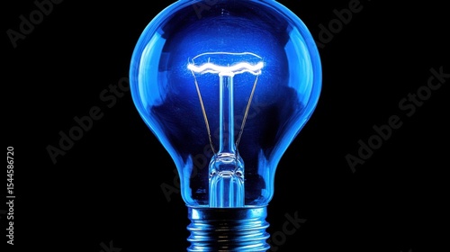 A realistic photograph of a single, clear lightbulb illuminating a previously dark, empty space. The minimalist composition focuses solely on the bulb and its radiant glow, symbolizing insight and