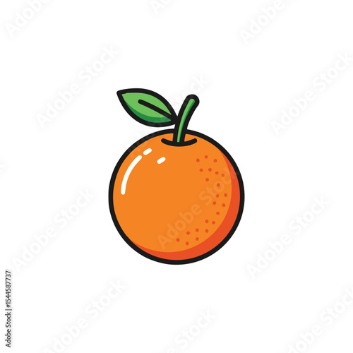 Orange Citrus Fruit Icon Flat Vector Graphic