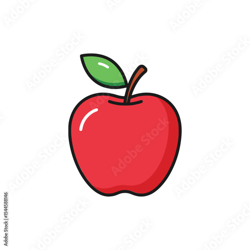 Wallpaper Mural Red Apple Fruit Icon Flat Vector Illustration Torontodigital.ca