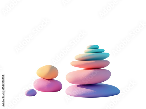 Wallpaper Mural Pastel Colored Smooth Stones Stacked in Two Separate Piles Isolated on a transparent background Torontodigital.ca
