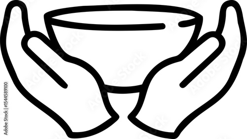 Two Hands Gently Holding a Small Bowl container