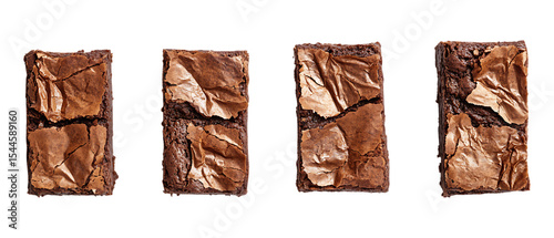 Pack Collection Four Delicious Brownies A Sweet Treat for Your Eyes set against transparent background