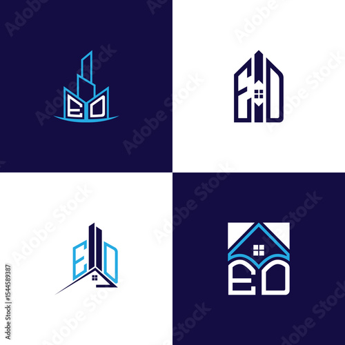 ED Real Estate Lettermark Logo Design Set – Modern Architecture and Building Concepts