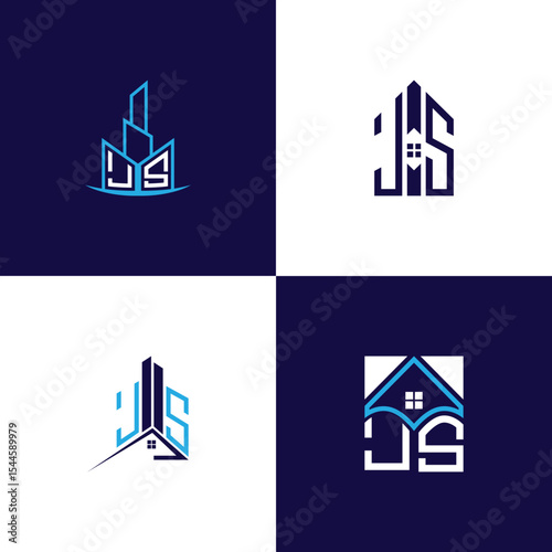 JS Real Estate Lettermark Logo Design Set – Modern Architecture and Building Concepts