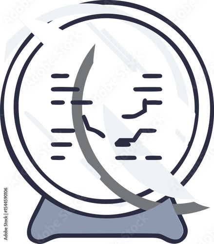 Abstract Circular Graphic Gray Blue Lines Data Chart