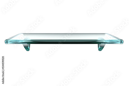 Gleaming pristine glass shelf ready for your cherished possessions displayed with elegance and on transparent background