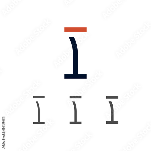 Art modern uppercase letter I made logo style, vector illustration 10 EPS