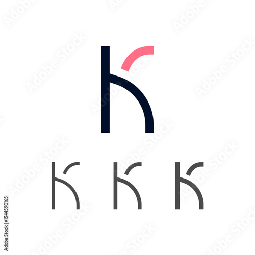 Art modern uppercase letter K made logo style, vector illustration 10 EPS