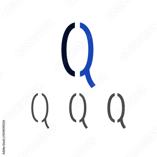 Art modern uppercase letter Q made logo style, vector illustration 10 EPS