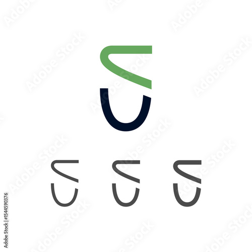Art modern uppercase letter S made logo style, vector illustration 10 EPS